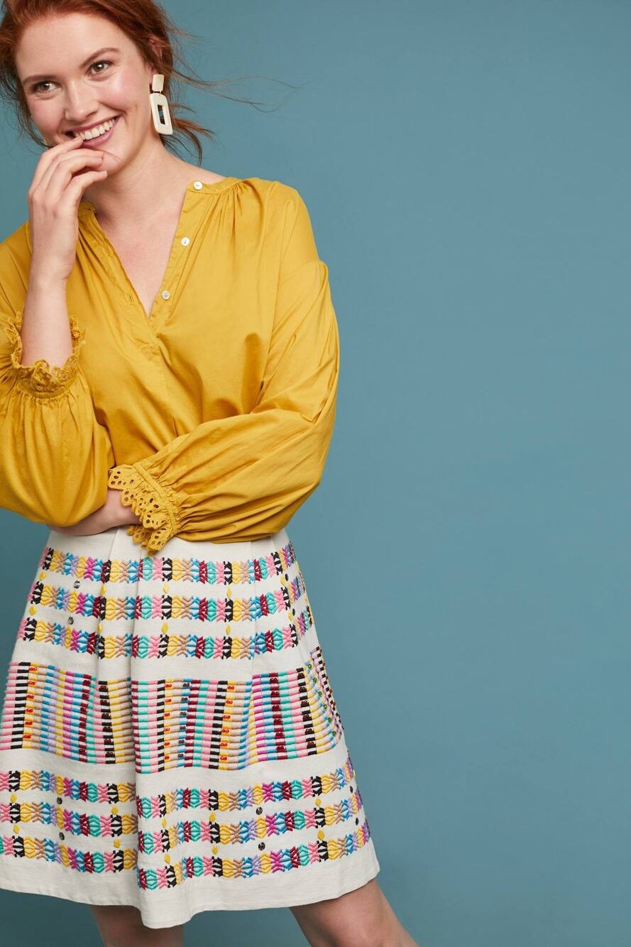 Akemi + Kin Beaded Rainbow Skirt Blue Motif - Us 4/Uk 8